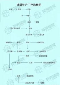 ​啤酒的 *** 工艺流程图  酿造啤酒的生产工艺流程