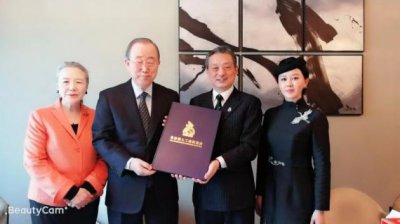 ​联合国前秘书长首尔会见李农合