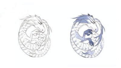 ​哪吒之魔童降世设定初稿，敖丙睡得很安静，哪吒只有一个头