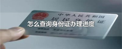 ​怎么查询身份证办理进度