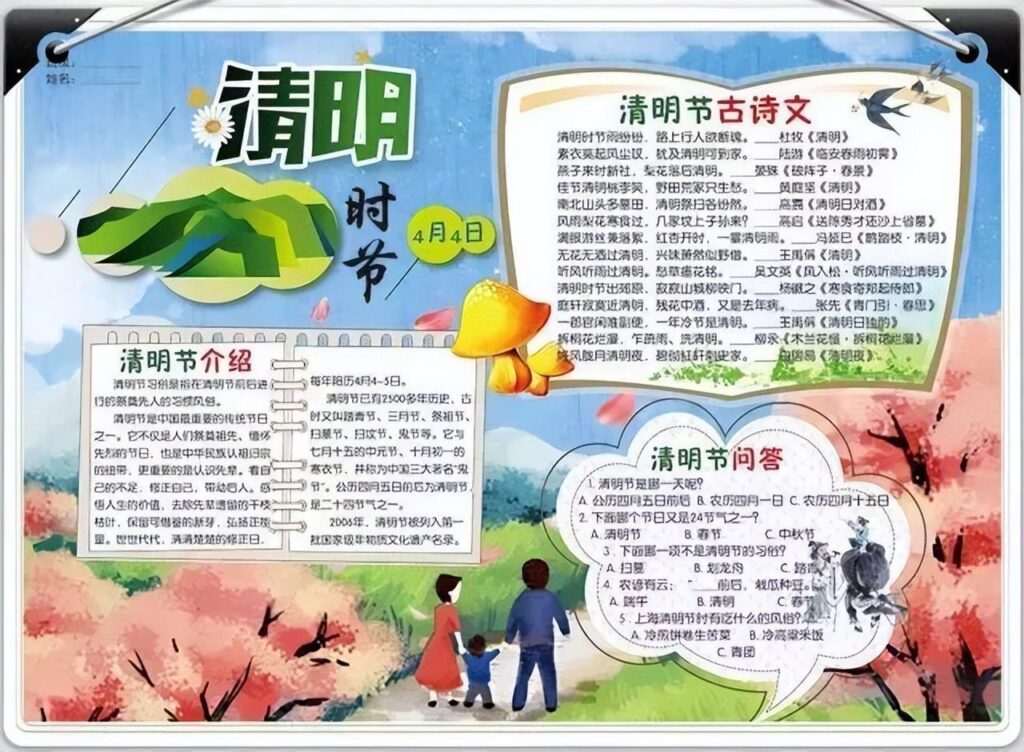 清明节手抄报内容名言_关于清明节的诗词