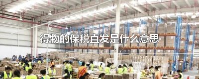 ​得物的保税直发是什么意思