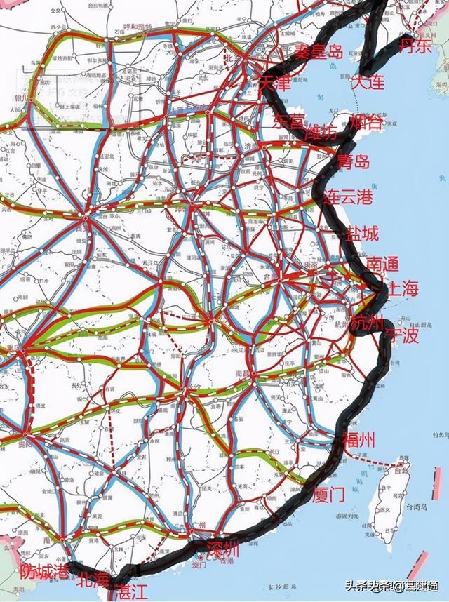 国家规划的高铁干线（350时速的沿海高铁即将连通）(1)