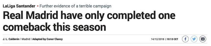 没有C罗成伪强队!皇马9场落后仅赢一场 如今人人都是老大