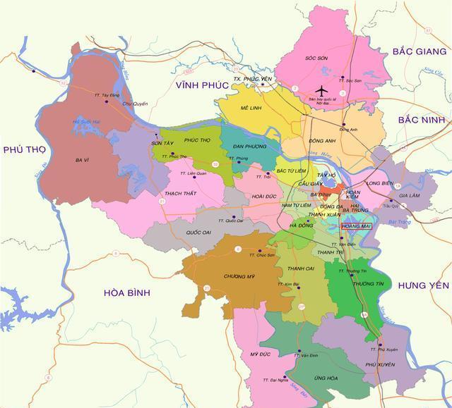 越南河内市黄梅郡、中国湖北省黄冈市黄梅县:前者人口密度高很多