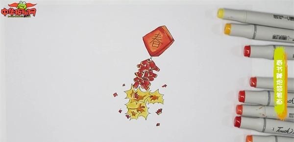 春节鞭炮简笔画,儿童放鞭炮简笔画?图5