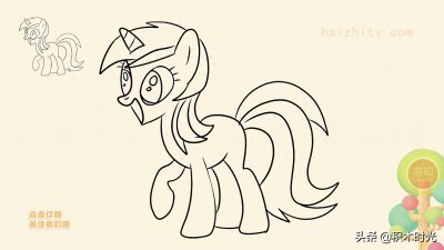 ​一组非常可爱的小马宝莉简笔画，4-6岁儿童学美术必备