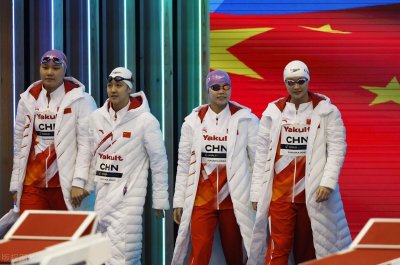 ​泳联世锦赛-中国队获得女子4x200米自由泳接力铜牌