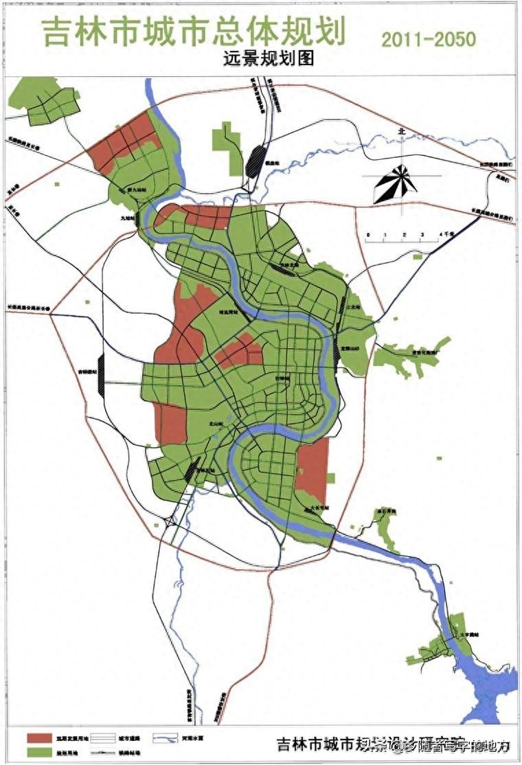 高清!吉林省吉林市城市总体规划图,吉林人收藏了