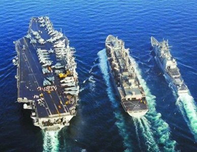 中国海军强大航母编队震撼亮相，展示雄姿